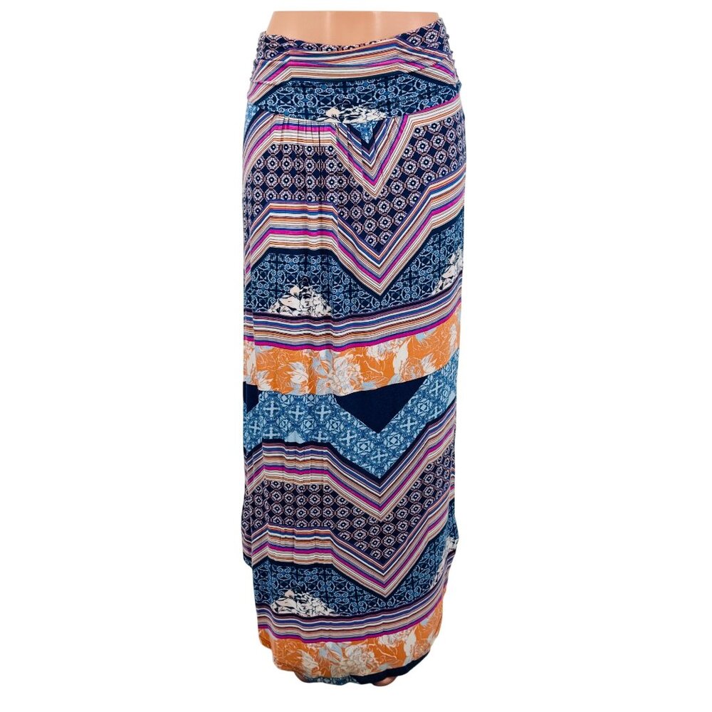 Anthropologie Multicolor Ruched Sides Maxi Skirt | Boho Poetcore Coastal Cowgirl - Picture 16 of 16